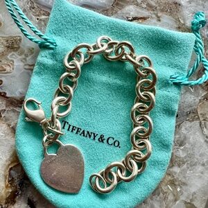 Tiffany's VINTAGE Heart Tag Bracelet 925 Silver (Before Return to Tiffany & Co.)